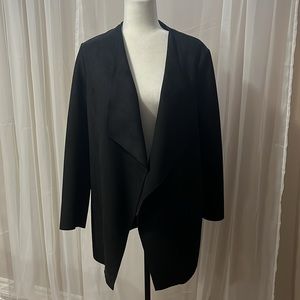 NWT Open Front Waterfall Faux Suede Jacket